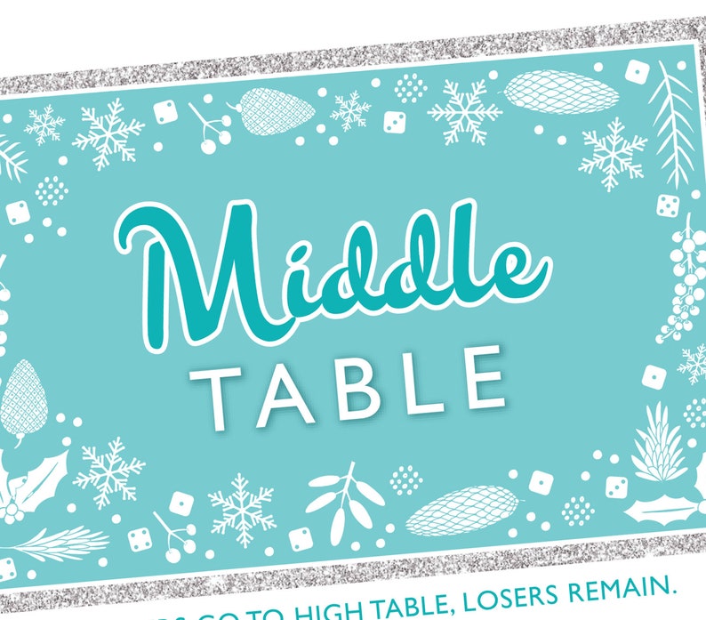 Winter Wonderland Bunco Theme Scorecard and Table Marker Set image 7