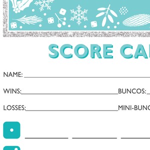 Winter Wonderland Bunco Theme Scorecard and Table Marker Set image 4