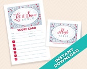 Let it Snow Bunco Theme Scorecard and Table Marker Set