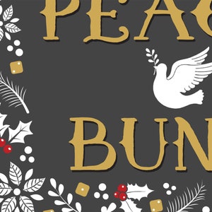 Peace Joy & Bunco Christmas Theme Bunco Scorecard, Table Marker Tally Sheet Set image 3
