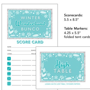 Winter Wonderland Bunco Theme Scorecard and Table Marker Set image 10