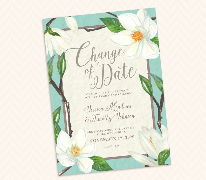 Wedding Change of Date Card Let guests know that your plans have changed image 1