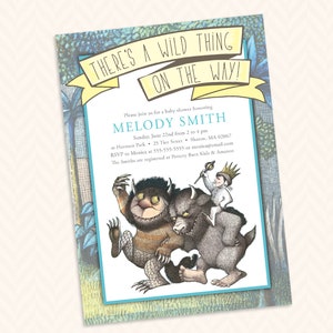 Wild Thing Baby Shower Invitation Design Where the wild things are image 1