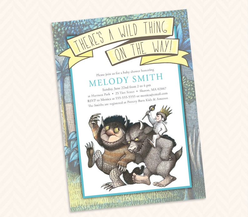 Wild Thing Baby Shower Invitation Design Where the wild things are image 1