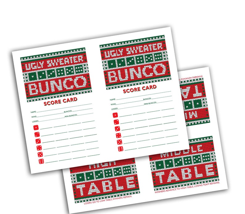 Ugly Sweater Christmas Bunco Set Ugly Holiday Sweater Bunko image 9