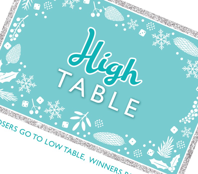 Winter Wonderland Bunco Theme Scorecard and Table Marker Set image 8