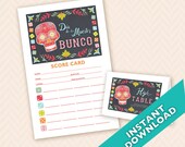 Dia de los Muertos Bunco Theme Scorecard and Table Marker Set
