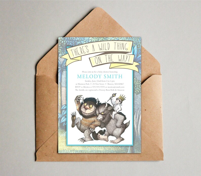 Wild Thing Baby Shower Invitation Design Where the wild things are image 6