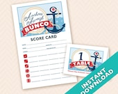 Anchors Aweigh Nautical Theme Bunco, Navy or Sailor Bunco