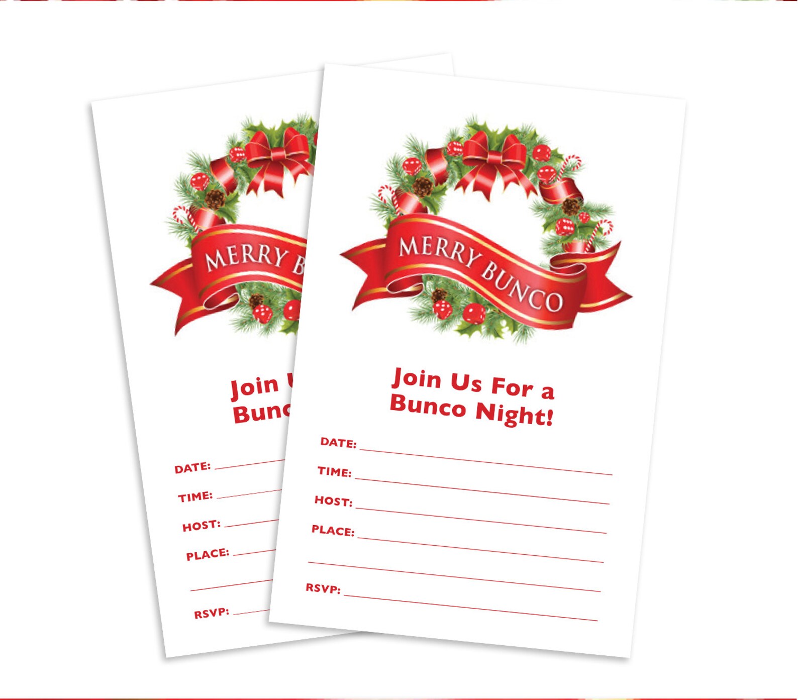 Downloadable Christmas Bunco Invitation Merry Bunco a.k.a. - Etsy