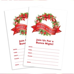 Downloadable Christmas Bunco Invitation - Merry Bunco (a.k.a. Bunko ...