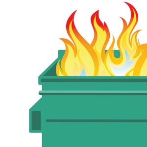 Print at Home Dumpster Fire Blank Notecard 3 sizes to choose from image 10
