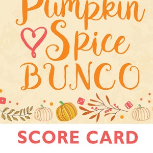 Pumpkin Spice Bunco Theme Scorecard and Table Marker Set image 3