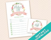 Mother's Day Bunco Theme Scorecard and Table Marker Set