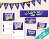 Mardi Gras Bunco  Party Decoration Set, Instant Download Printable Bunco Set