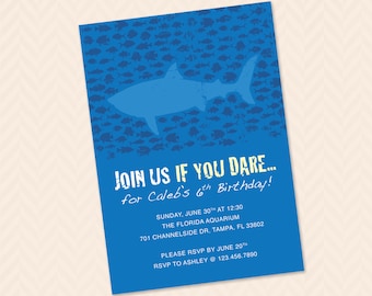 Shark Birthday Party Invitation Design