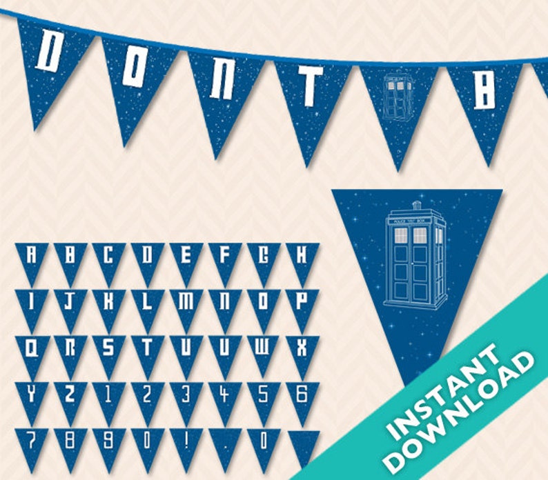 Doctor Who Tardis Printable Banner PDF image 1