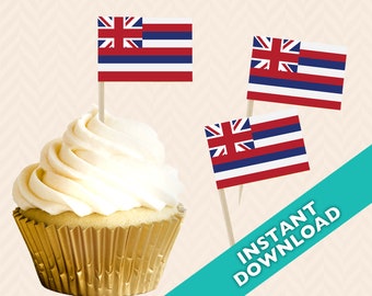 Hawaii State Flag Cupcake Topper