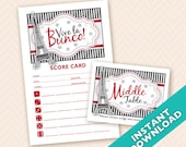 Paris Bunco Theme Scorecard and Table Marker Set