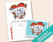 Printable Bunco Score and Table Card Set - Rock n Roll, Tattoo, Biker Theme