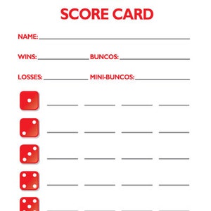 Keep Calm and Play Bunco Theme Scorecard and Table Marker Set image 2