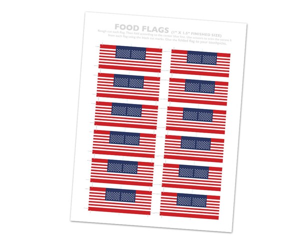 American Flag Toothpick Party Decoration Food Flag DIY - Etsy