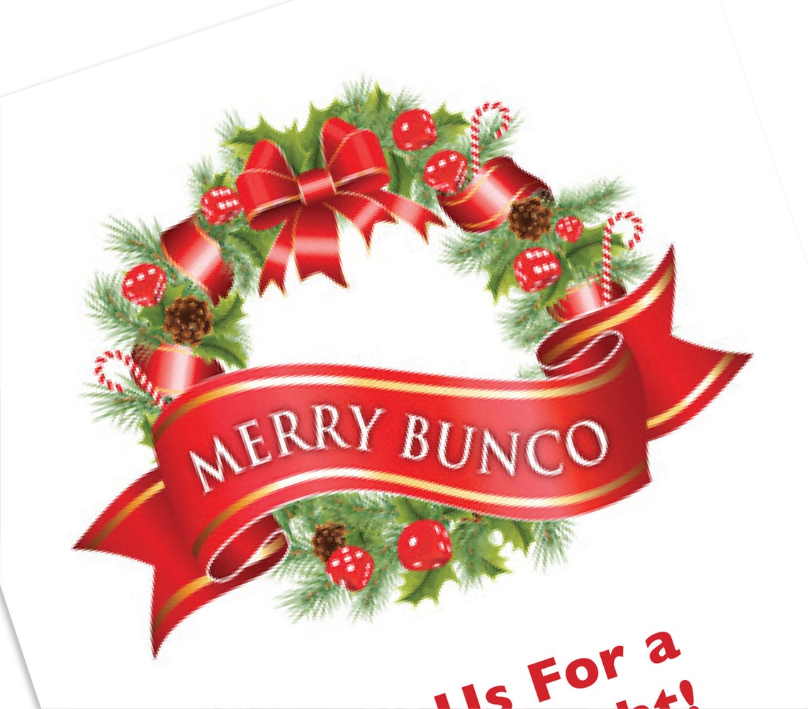 Downloadable Christmas Bunco Invitation Merry Bunco a.k.a. - Etsy