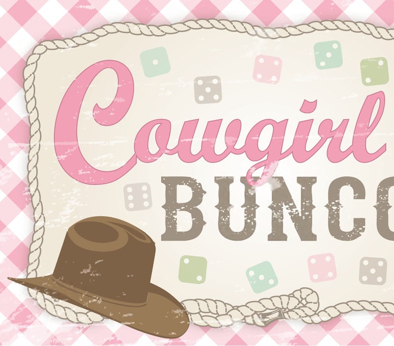 Cowgirl Bunco Theme Scorecard and Table Marker Set image 2