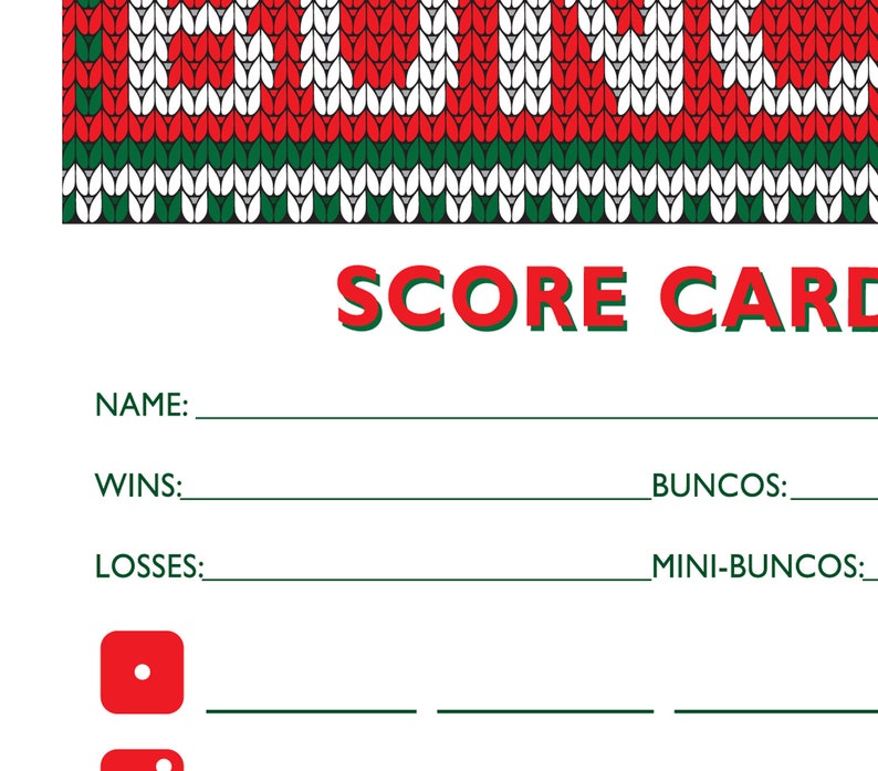 Ugly Sweater Christmas Bunco Set Ugly Holiday Sweater Bunko image 4