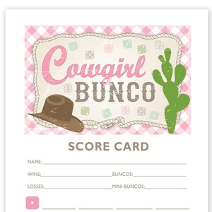 Cowgirl Bunco Theme Scorecard and Table Marker Set image 3