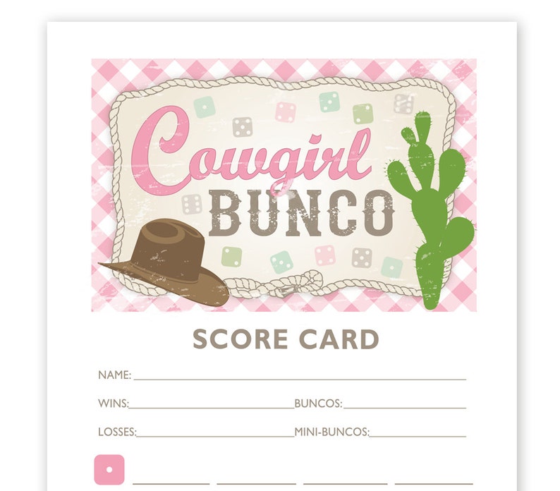 Cowgirl Bunco Theme Scorecard and Table Marker Set image 3