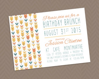 Adult Birthday Brunch Invitation - Printable custom birthday party invitation design