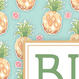 Pineapple Bunco Theme Scorecard and Table Marker Set image 3