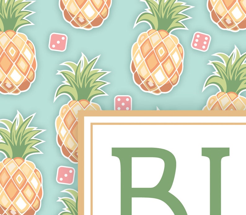 Pineapple Bunco Theme Scorecard and Table Marker Set image 3