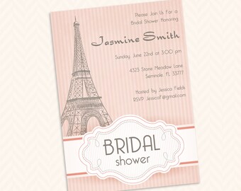 Paris Bridal Shower Invitation - Eiffel Tower Wedding Shower Design
