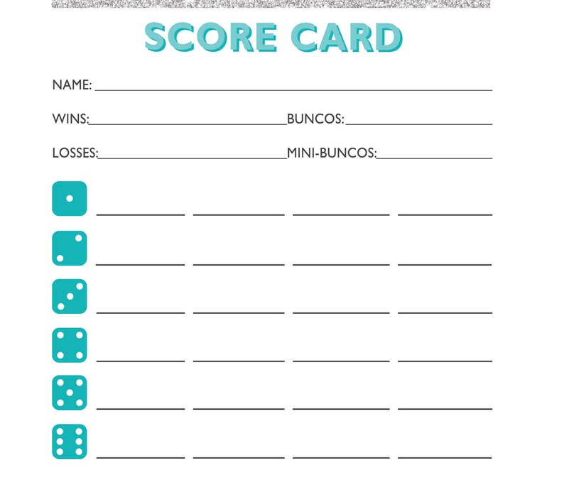 Winter Wonderland Bunco Theme Scorecard and Table Marker Set image 5