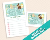 Easter Bunny Bunco Theme Scorecard and Table Marker Set