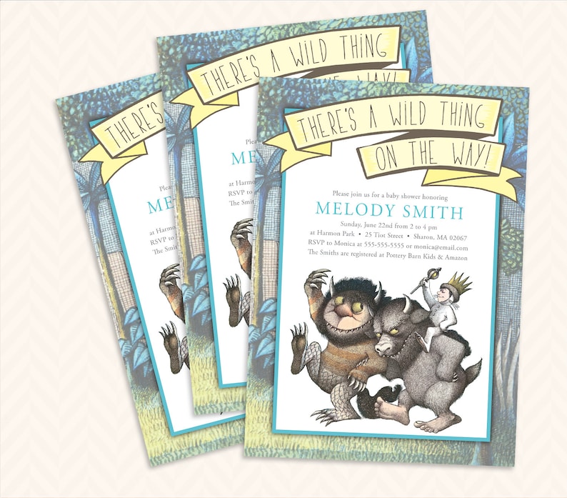 Wild Thing Baby Shower Invitation Design Where the wild things are image 8