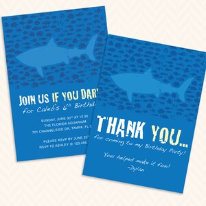 Hai-Geburtstags-Party-Einladung und danke-Karten-Design