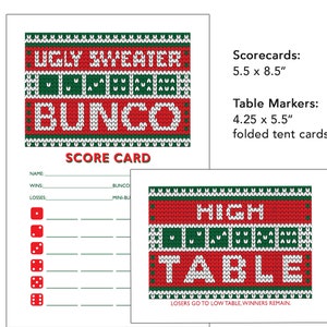 Ugly Sweater Christmas Bunco Set Ugly Holiday Sweater Bunko image 10