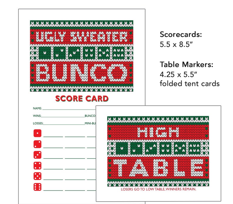 Ugly Sweater Christmas Bunco Set Ugly Holiday Sweater Bunko image 10