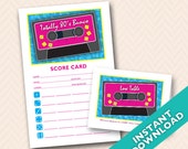 80's  Bunco Theme Scorecard and Table Marker Set