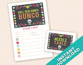 Roll Dem Bones Bunco Theme Scorecard and Table Marker Set