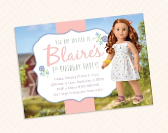 Blaire Doll Country Farm Birthday Party Invitation