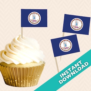 Virginia State Flag Cupcake Topper