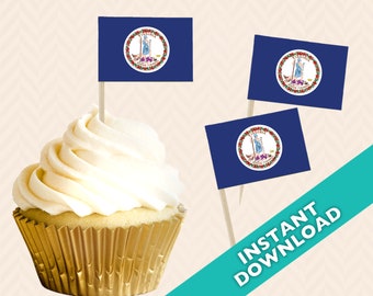 Virginia State Flag Cupcake Topper