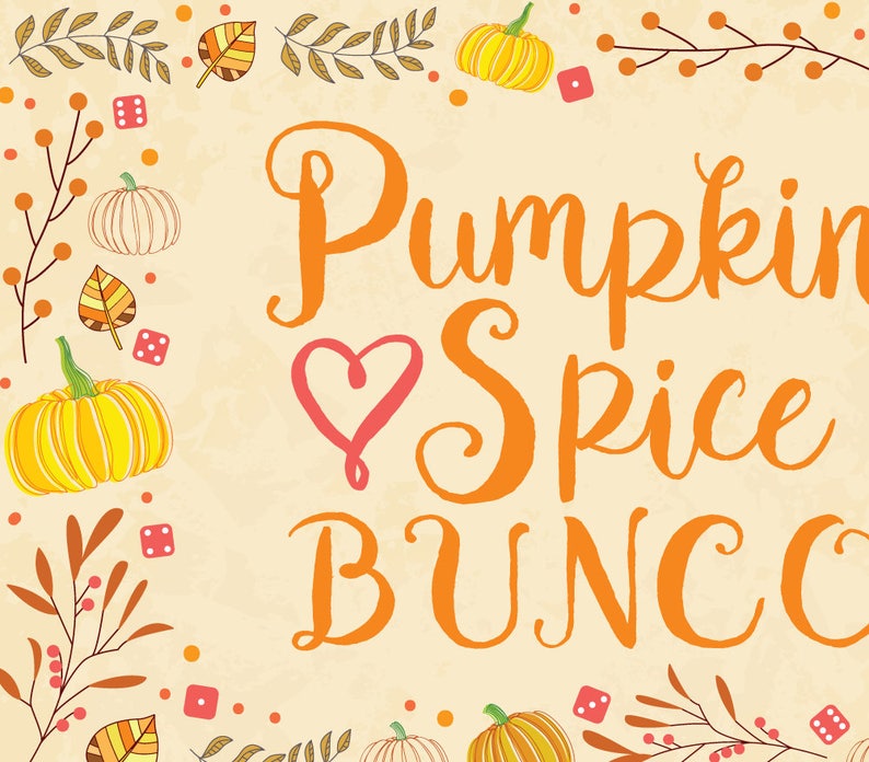 Pumpkin Spice Bunco Theme Scorecard and Table Marker Set image 2