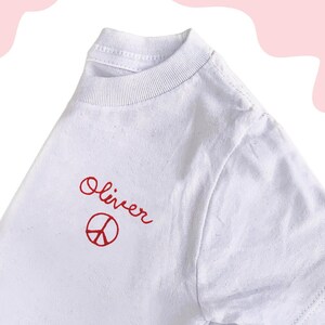 Kids Embroidered Shirt, Chainstitch Embroidery T Shirt, Personalized Shirt for Kids Toddlers Embroidered Kids Shirt Personalized Youth Shirt