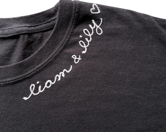 Custom Embroidered Cropped T Shirt, Personalized Embroidered Shirt, Minimalistic Text Tee, Personalized Name Embroidery Shirt Women's Boxy