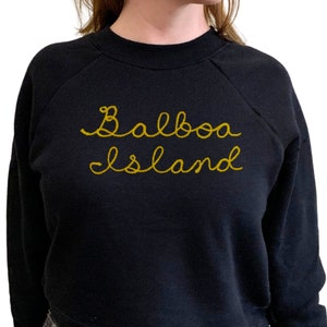 Adult Personalized Sweatshirt with Collar Lettering City Name Shirt with Cursive Neckline Personalized Gift Custom Sweatshirt Embroidery